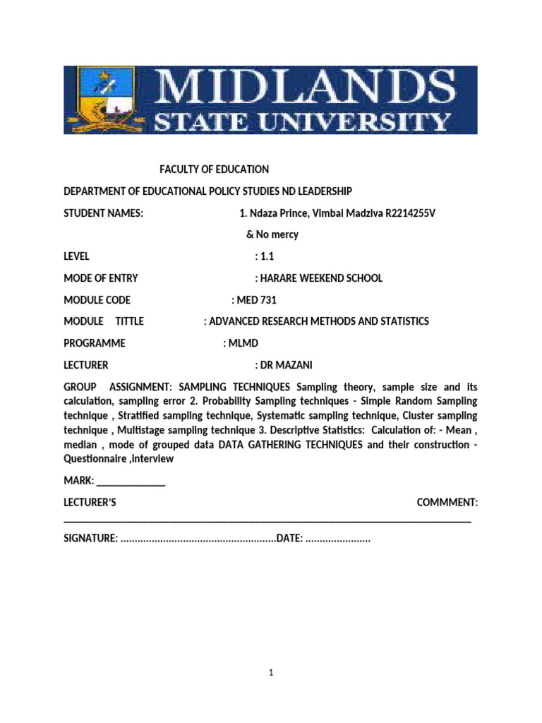 Advanced Research Methods in Education | PDF | Sampling (Statistics ...