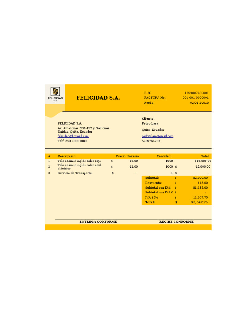 Simple Corporate Yellow Standard Invoice | PDF | Impuestos | Finanza ...