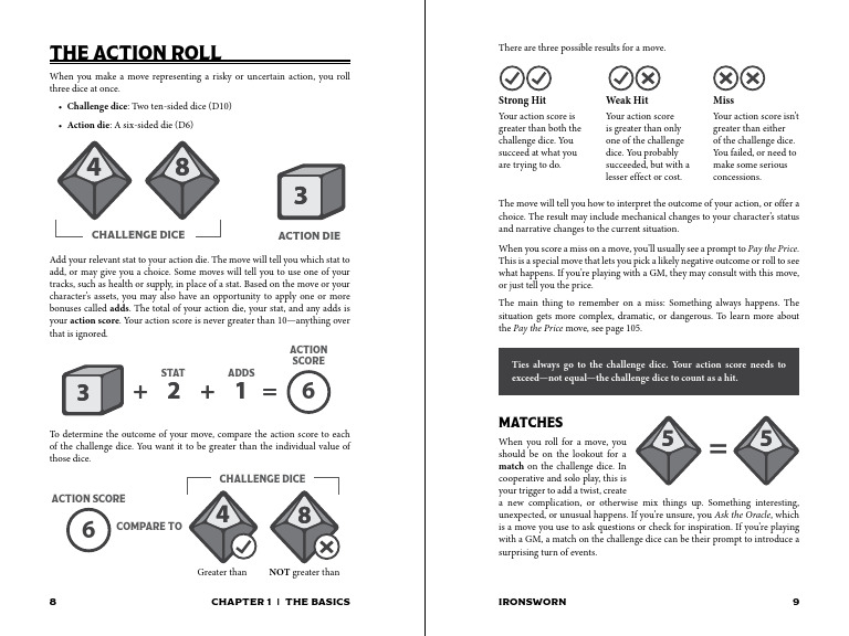 Action Roll Mechanics Explained | PDF | Dice | Tabletop Games