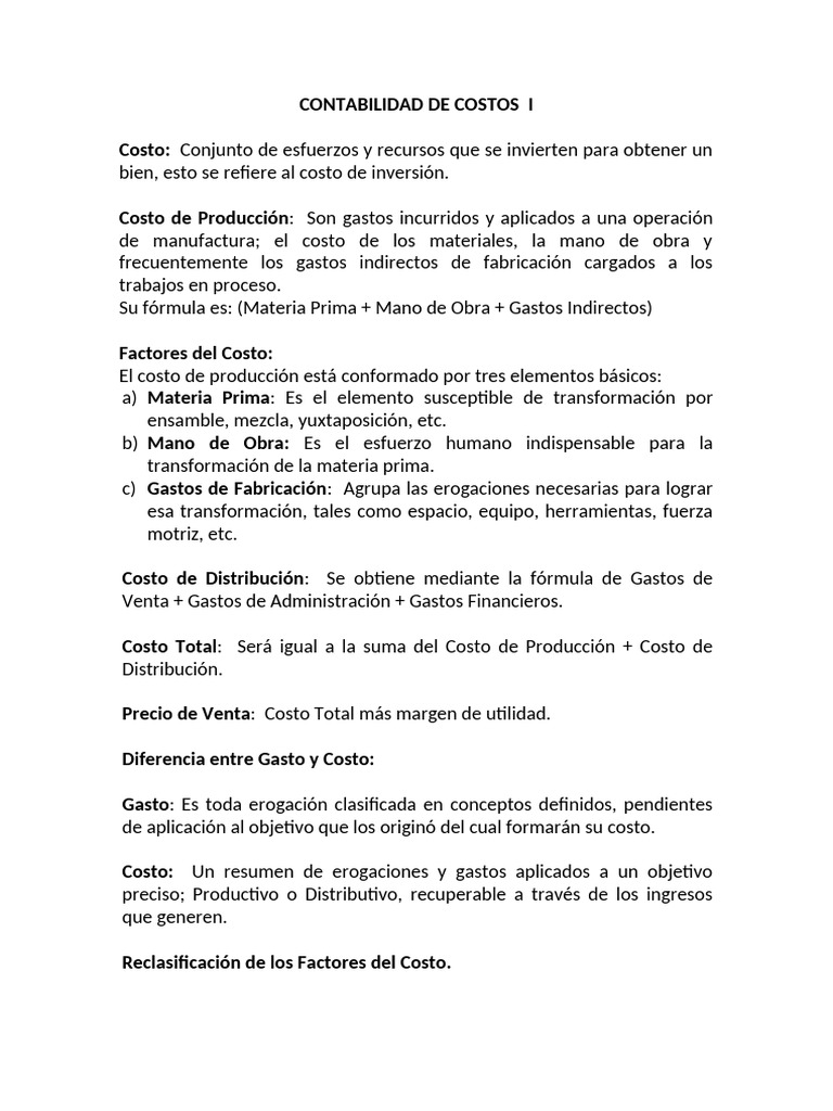 Guía de Contabilidad de Costos | PDF | Costo | Contabilidad de costos