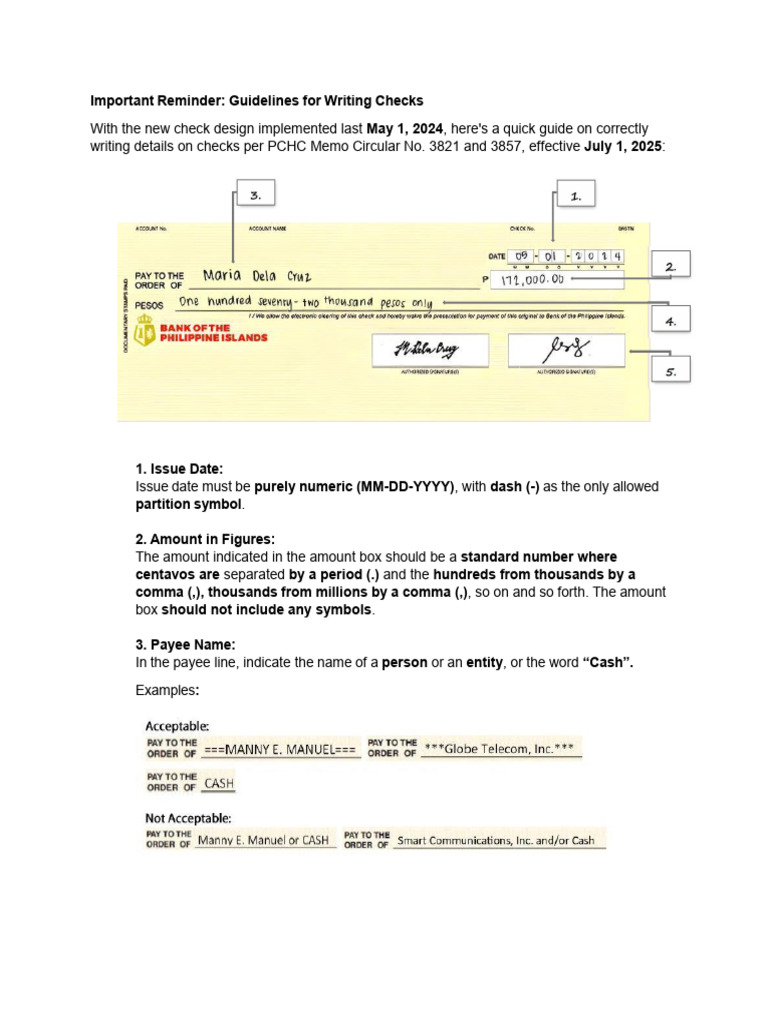 New Check Writing Formatting Rules | PDF