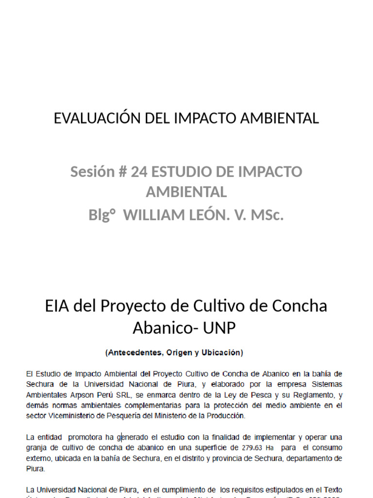 EIA Unidad IV-Sesión#24 | PDF | Evaluación de impacto ambiental ...