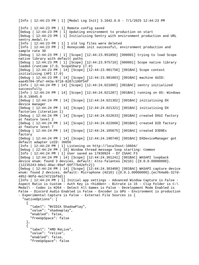 Medal App Initialization Log | PDF | Graphics Processing Unit | Scope ...