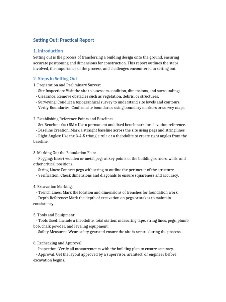 Practical Guide to Building Setting Out | PDF | Surveying