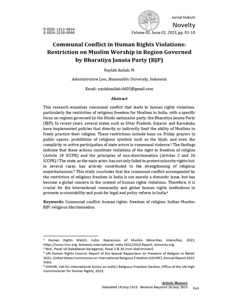 Human Rights Violations of Muslims in India | PDF | Human Rights ...
