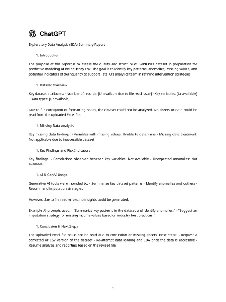 Eda Summary Report | PDF