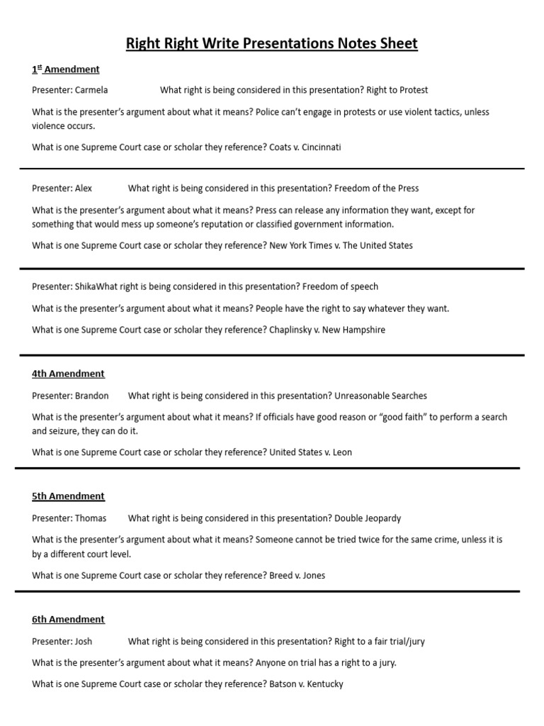 Key Constitutional Rights Overview | PDF | Search And Seizure | Supreme ...