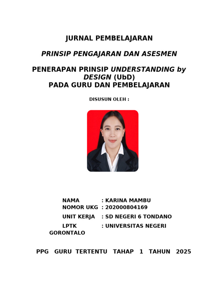 Jurnal Pembelajaran PPG 2025: UbD | PDF