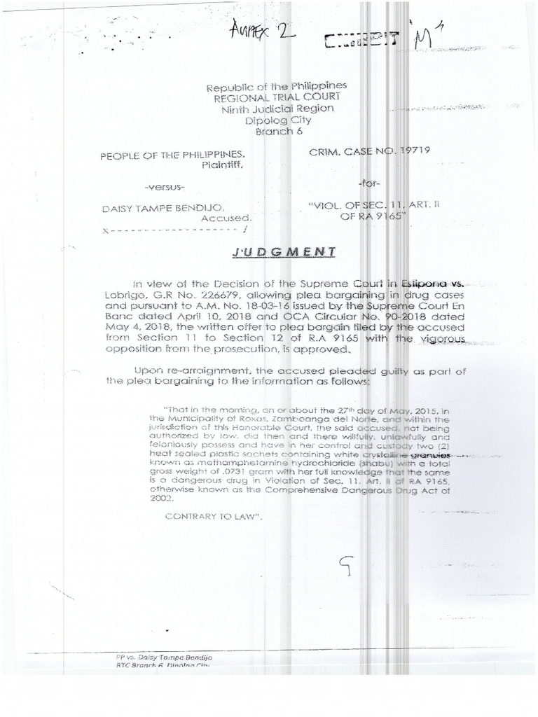 Annex 2.judgment of RTC Branch 6 Dipolog City On Crim Case No.19719 ...