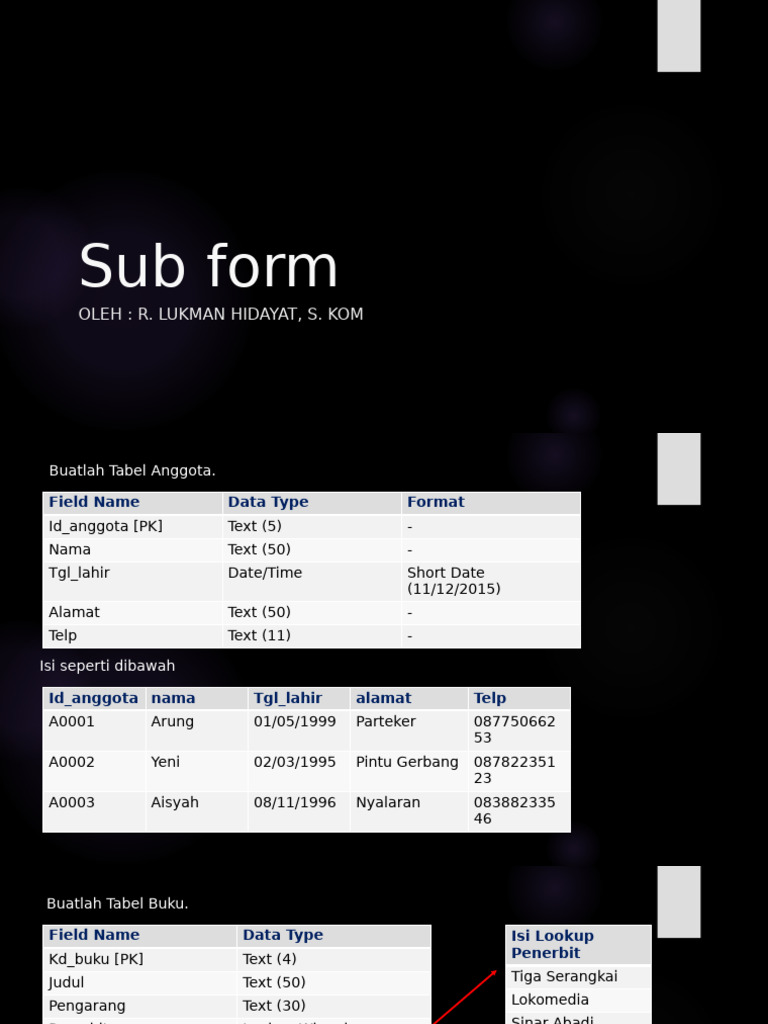 Sub Form - Jadi | PDF