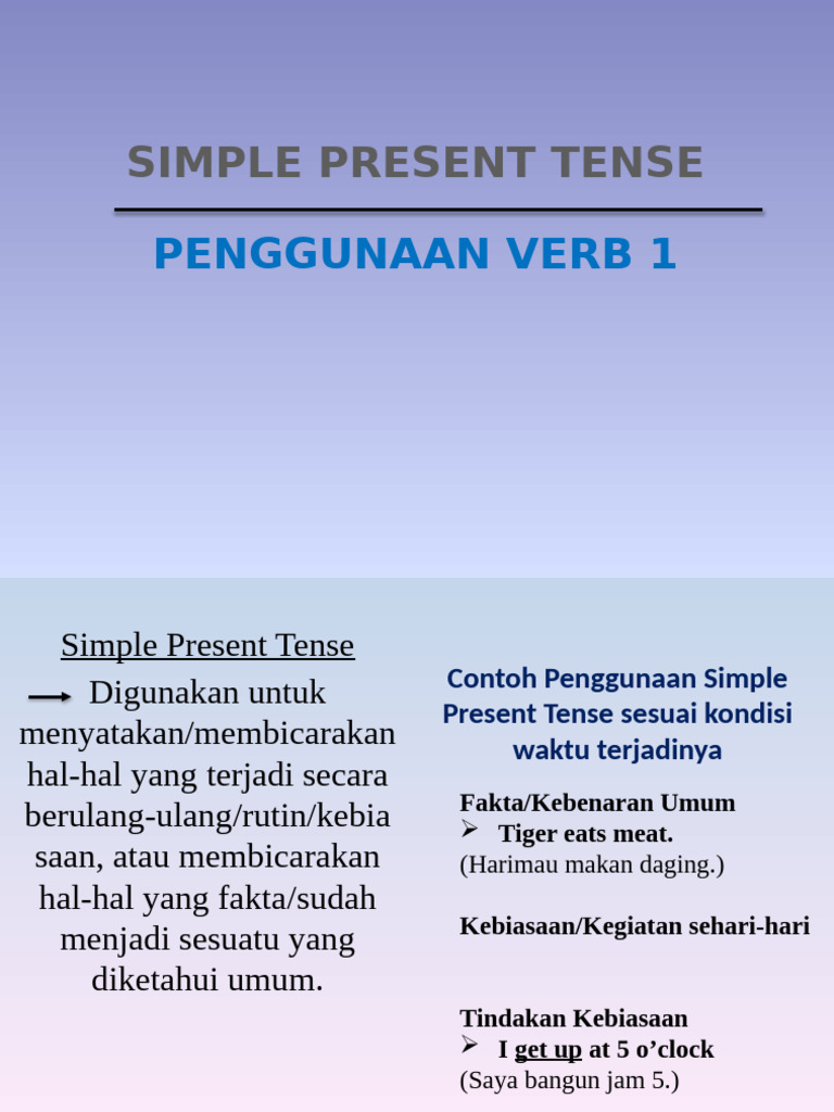 Panduan Simple Present Tense | PDF