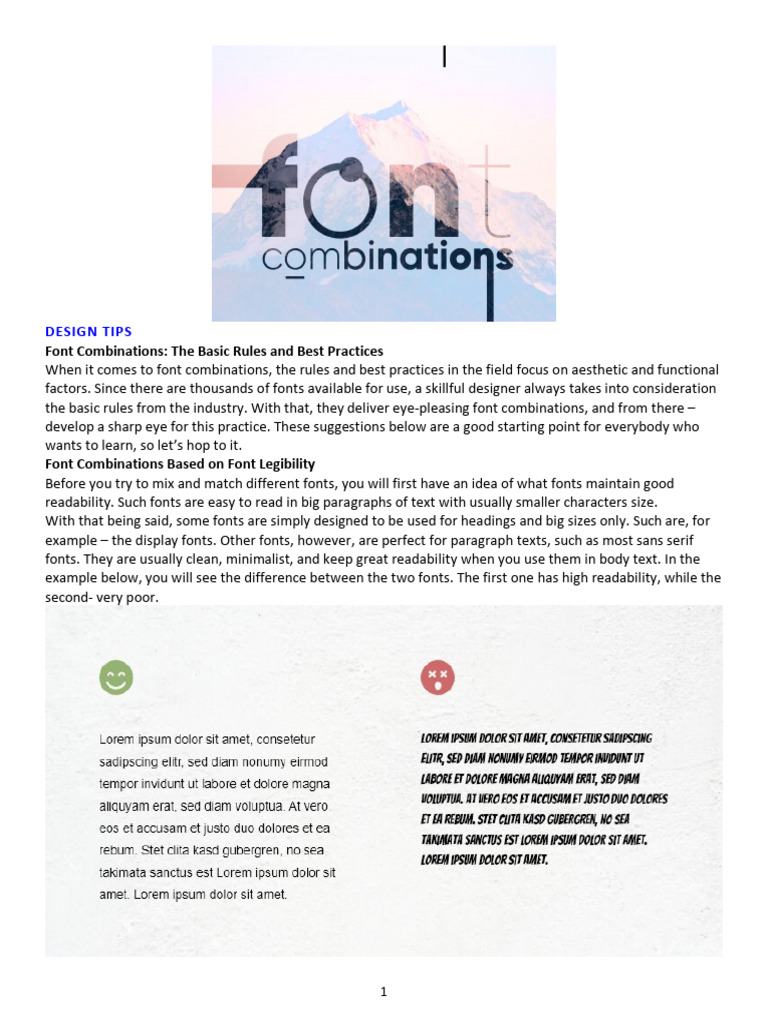 Effective Font Combinations Guide | PDF | Typefaces | Serif