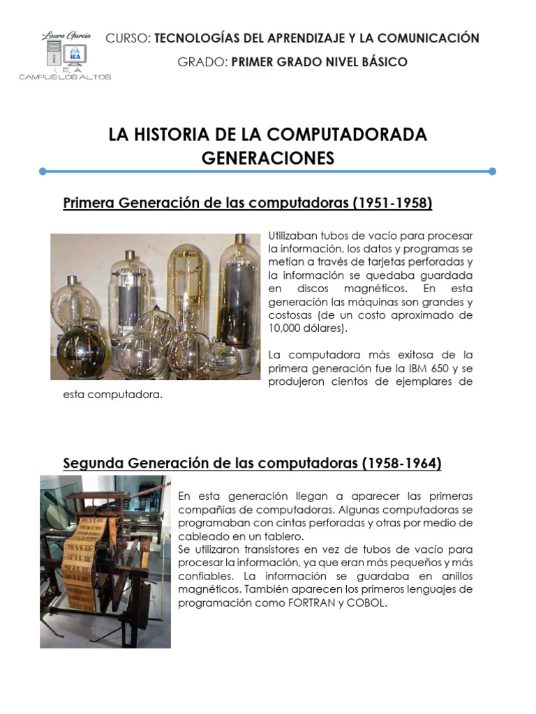 Evolución de las Computadoras | PDF | Electrónica | Hardware de la ...