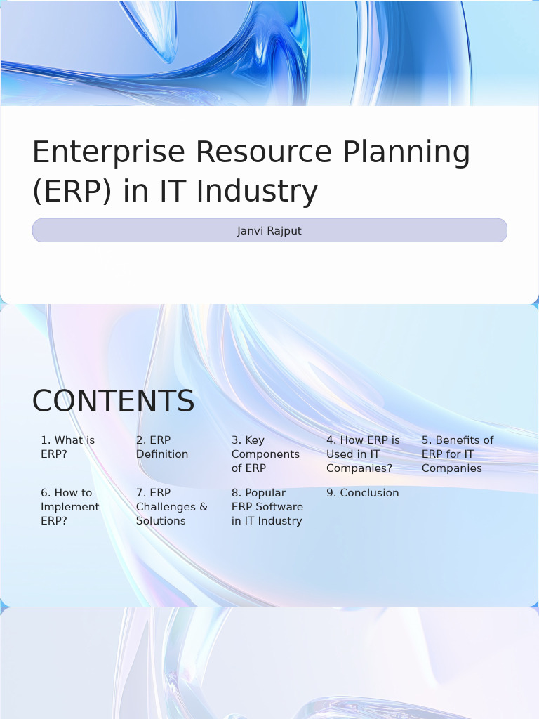 ERP Implementation in IT Industry | PDF | Enterprise Resource Planning ...
