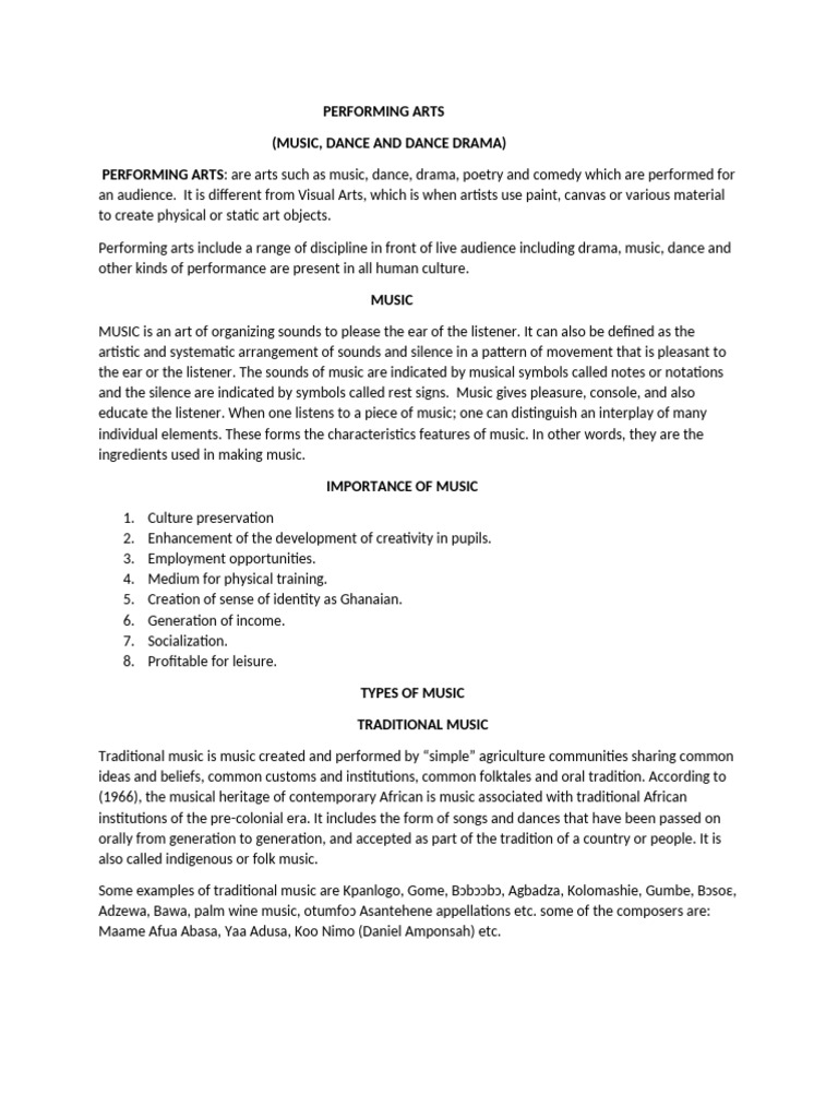 Overview of Performing Arts and Music | PDF | Clef | Conducting