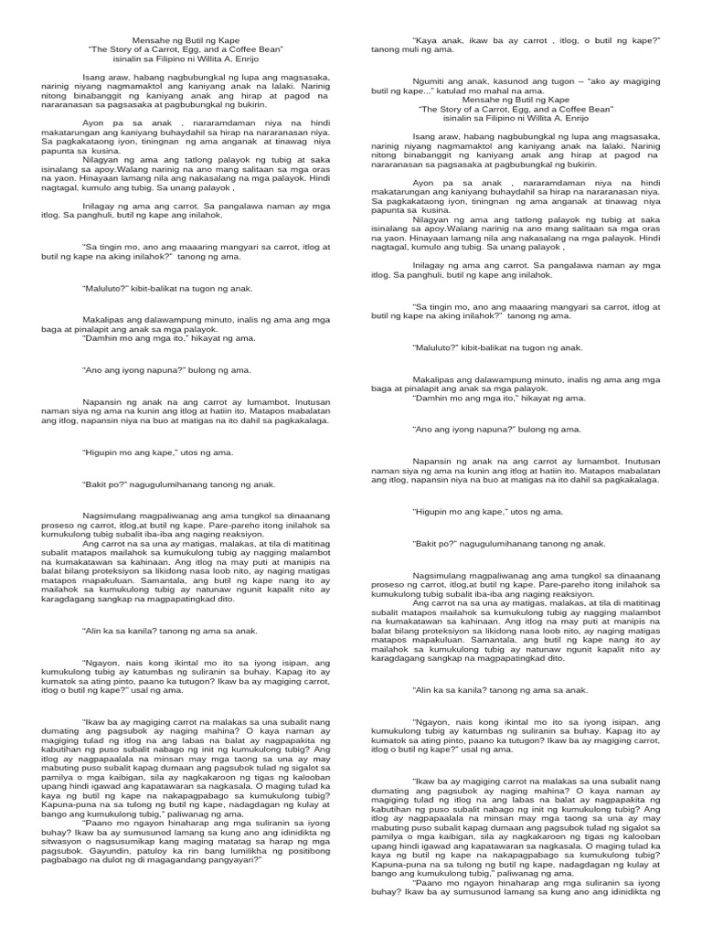 Mensahe NG Butil NG Kape | PDF