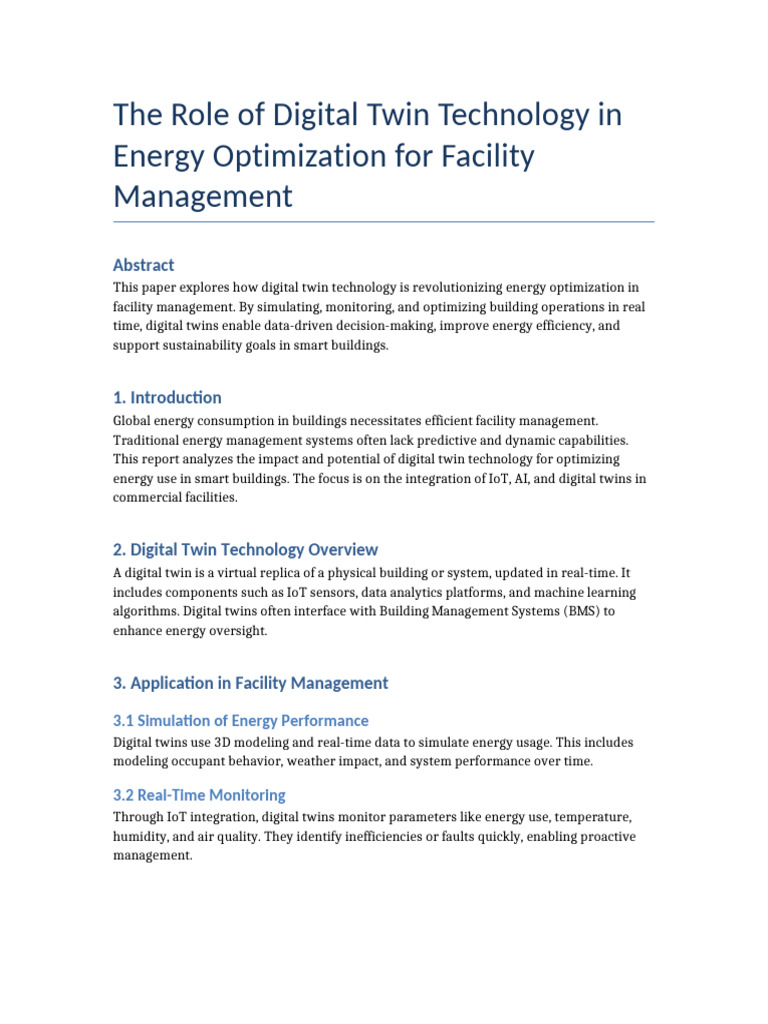 Digital Twin Technology for Energy Optimization | PDF | Internet Of ...