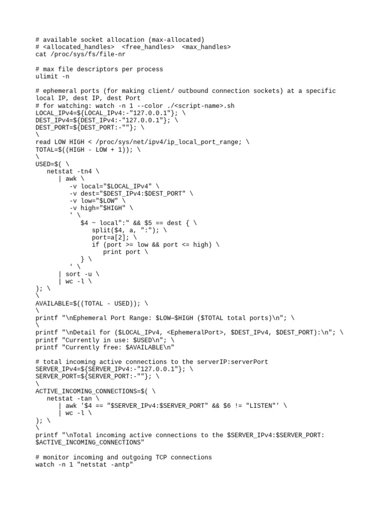 Monitor TCP Connections and Ports | PDF