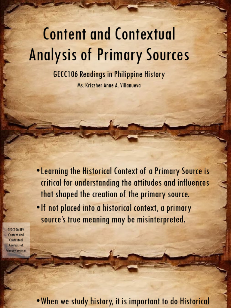 Analyzing Primary Sources in History | PDF