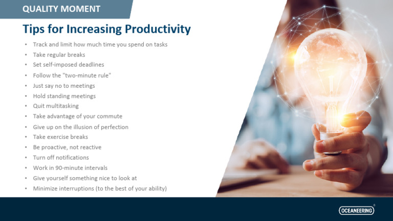Tips For Increasing Productivity | PDF