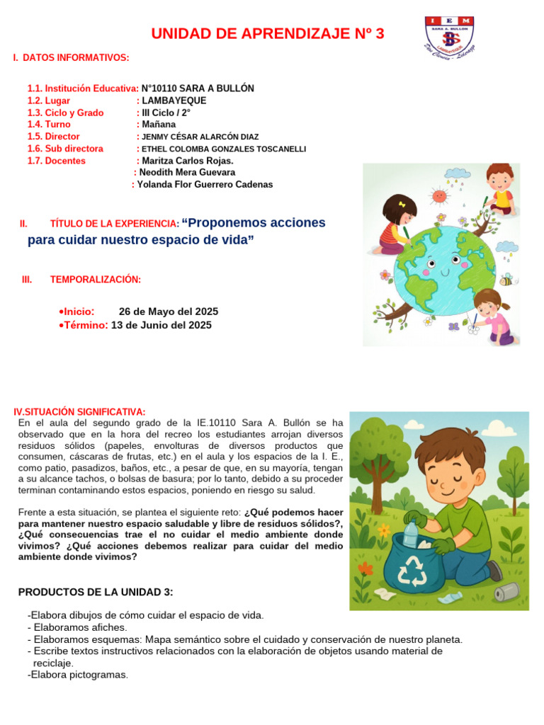 Cuidado del Medio Ambiente Escolar | PDF | Residuos | Agua