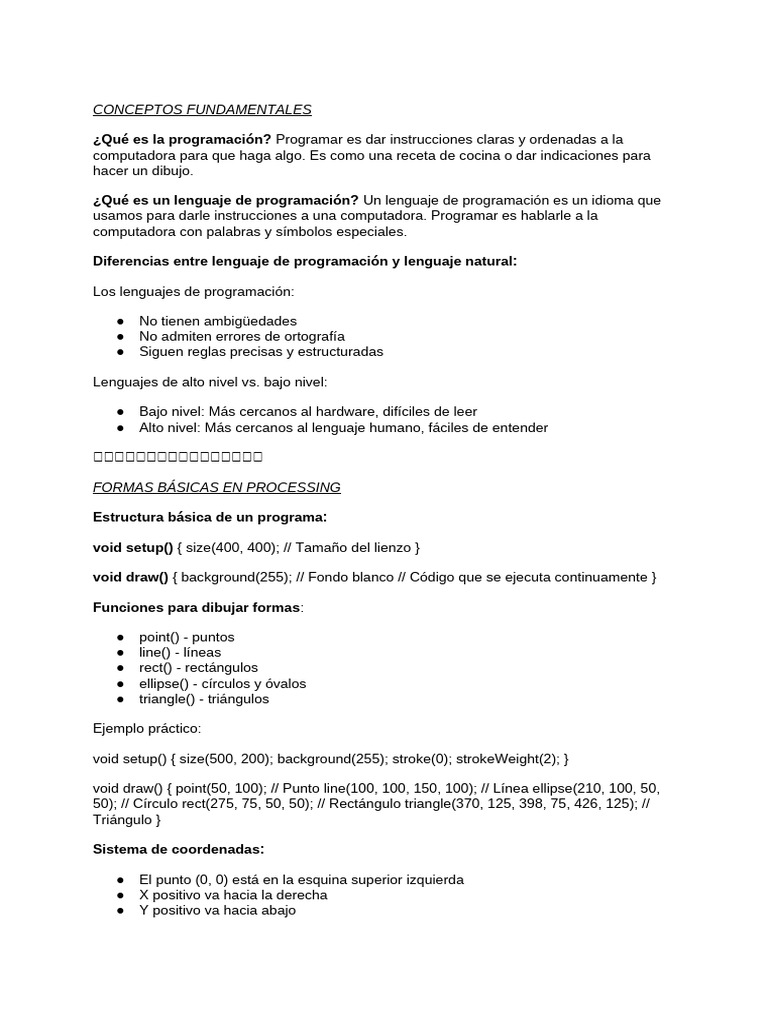 Introducción a Processing y Programación | PDF | Programación de ...