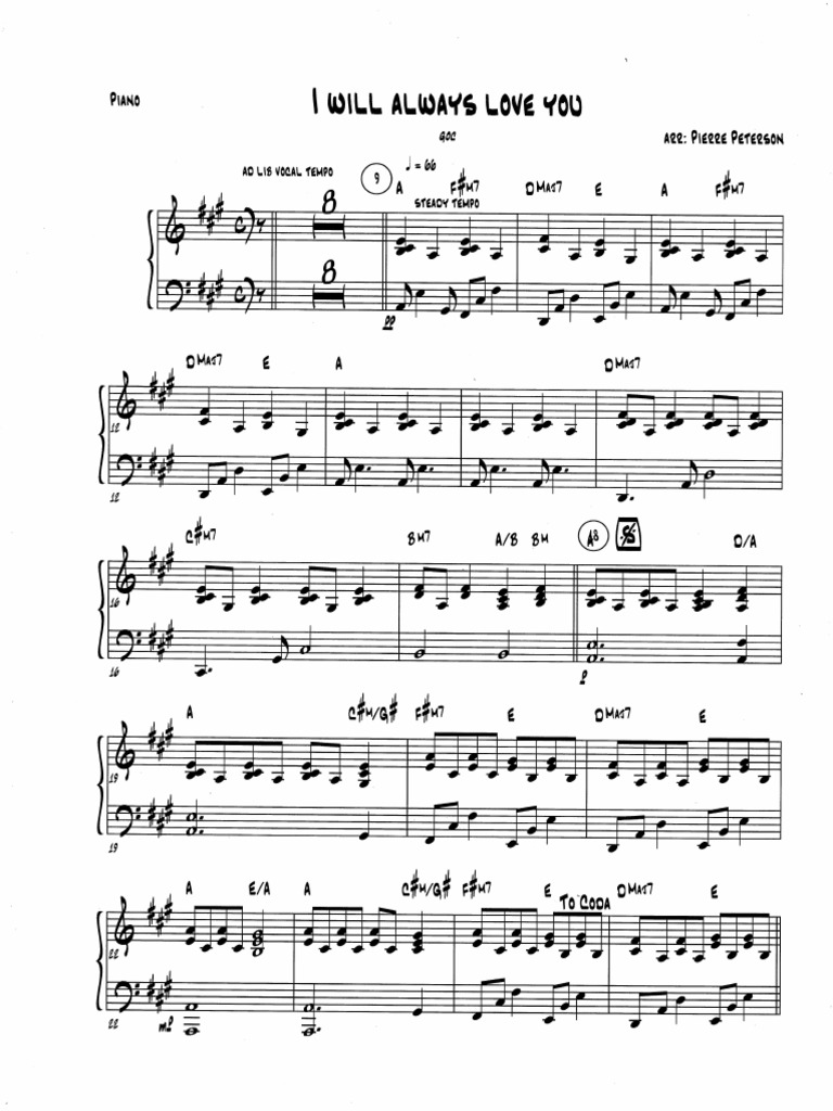 I Will Always Love You - Arr. P. Peterson | PDF