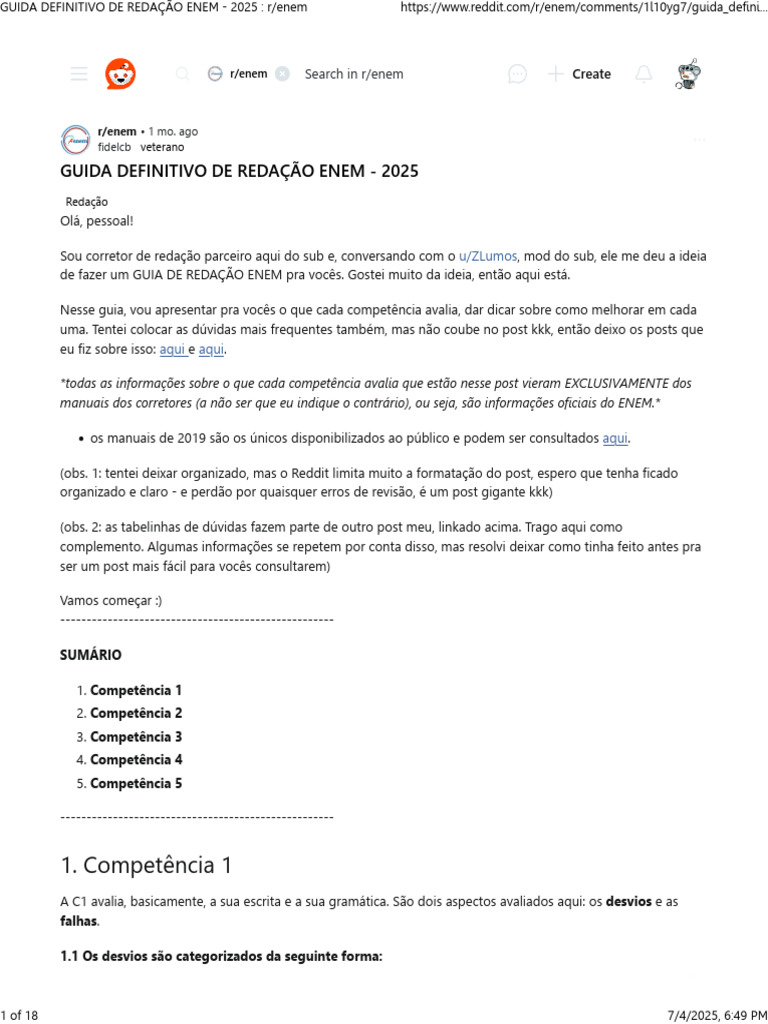 Guia Completo de Redação ENEM 2025 | PDF | Pronome | Informação