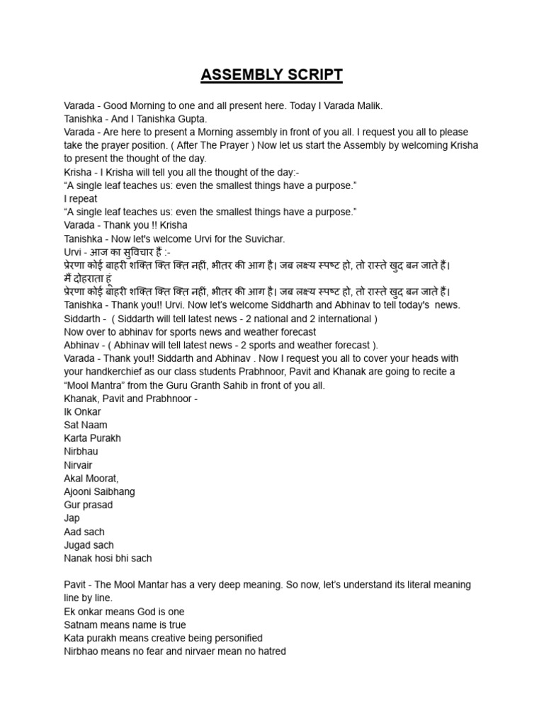 Morning Assembly Script on Dolphins | PDF