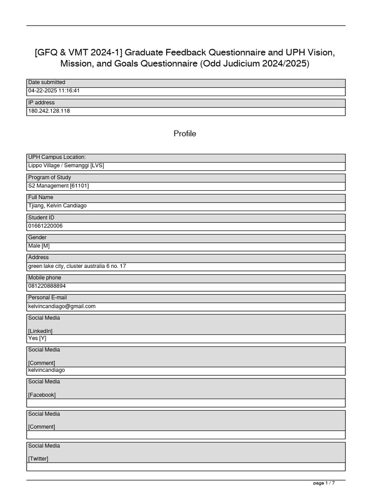 UPH Graduate Feedback Overview 2024 | PDF | Cognition | Learning
