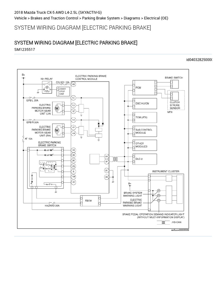 System Wiring Diagram (Electric Parking Brake) (Parking Brake System) | PDF