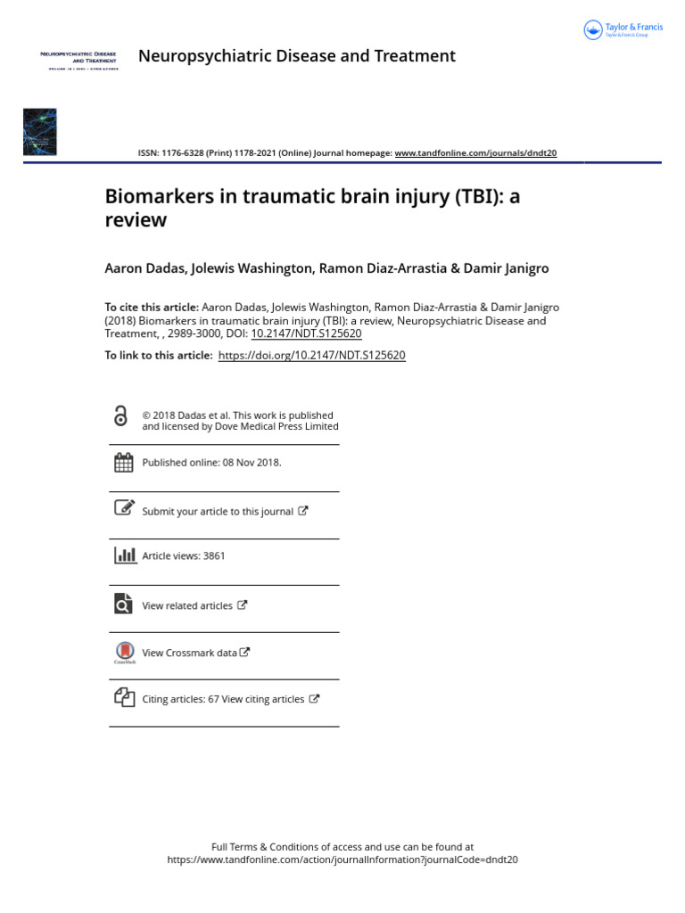 Biomarkers in Traumatic Brain Injury TBI A Review | PDF | Biomarker ...