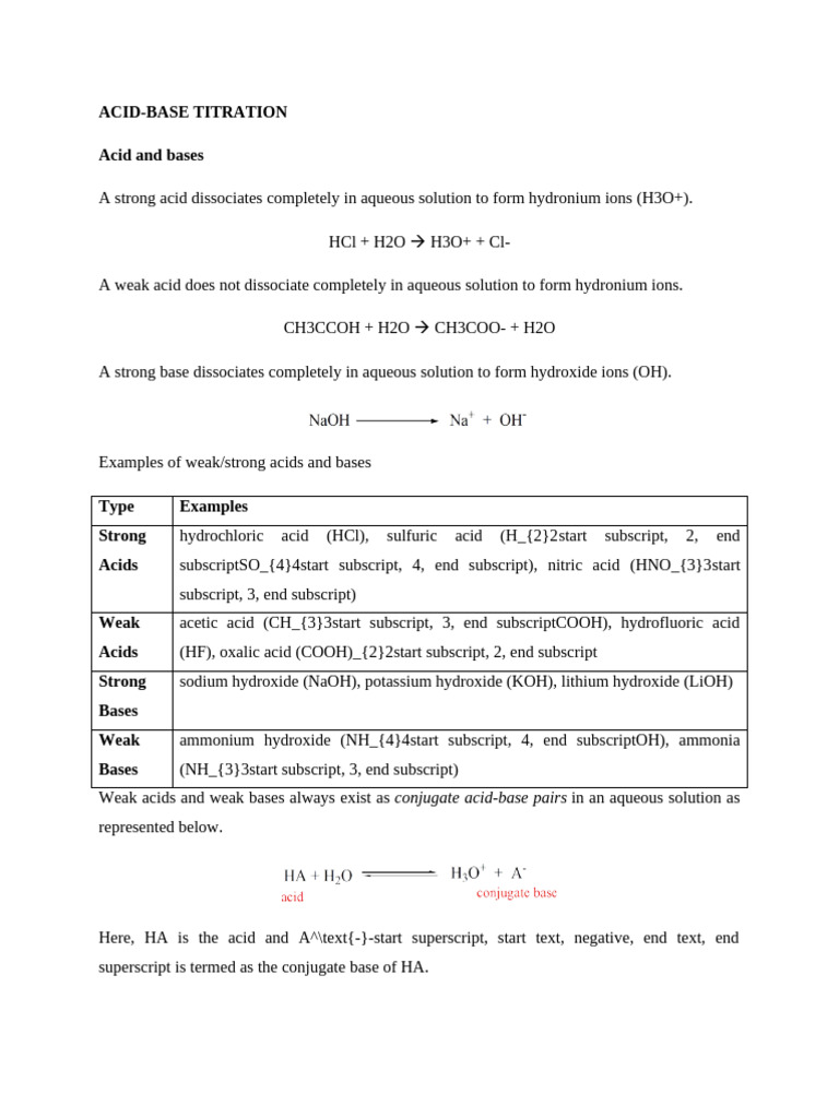 Acid Base Titration | PDF | Titration | Chemistry