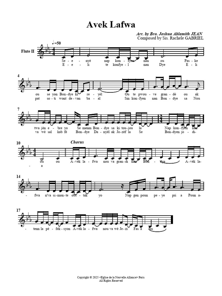 Avek Lafwa - Flute II | PDF