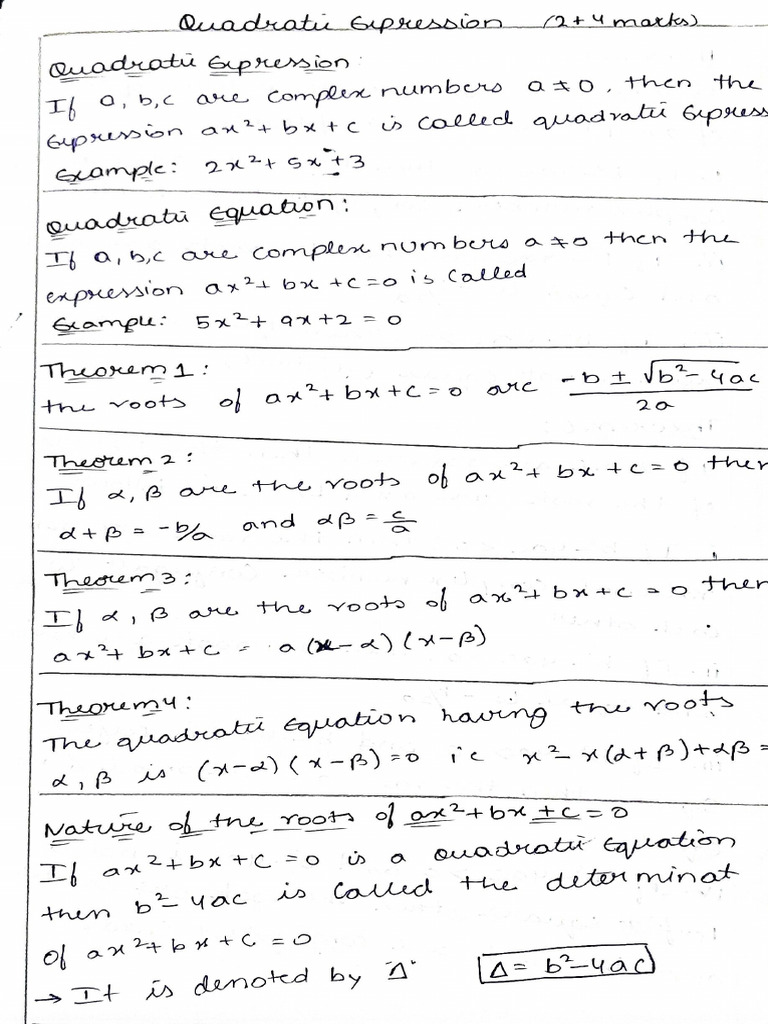 Quadratic Expression | PDF