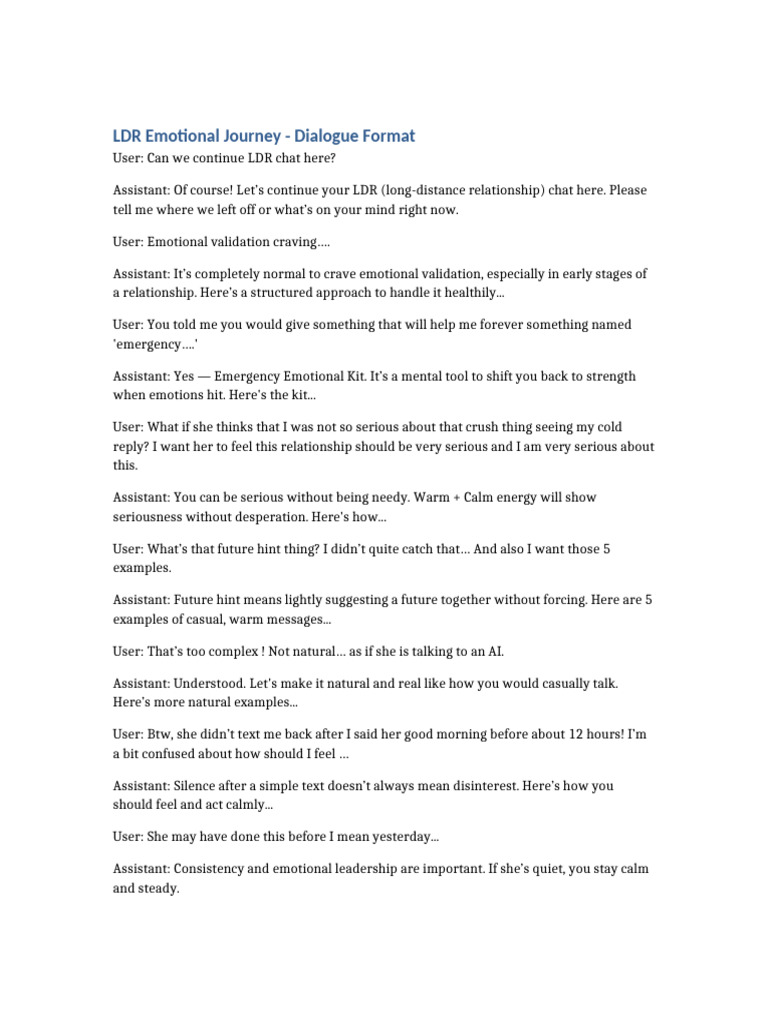 Navigating LDR Emotions and Communication | PDF | Feeling ...