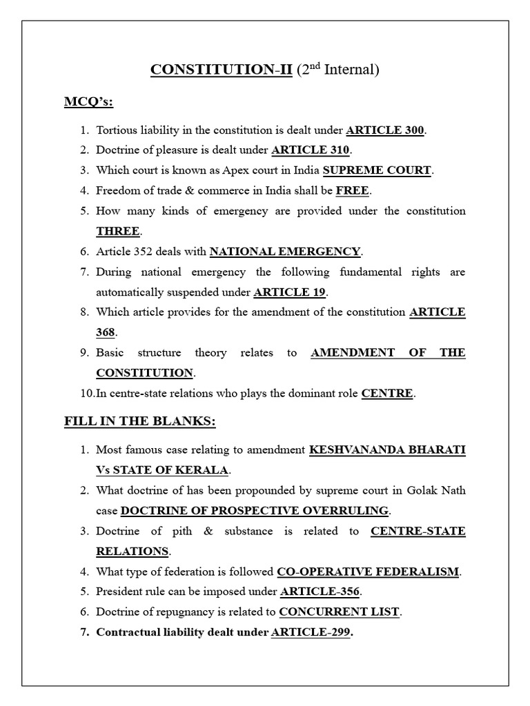 CONSTITUTION II (2nd Internal) | PDF | Public Law | Political Law