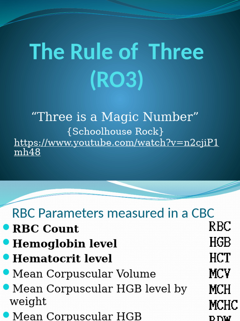 Rule of Three in Hematology Explained | PDF | Clinical Pathology ...