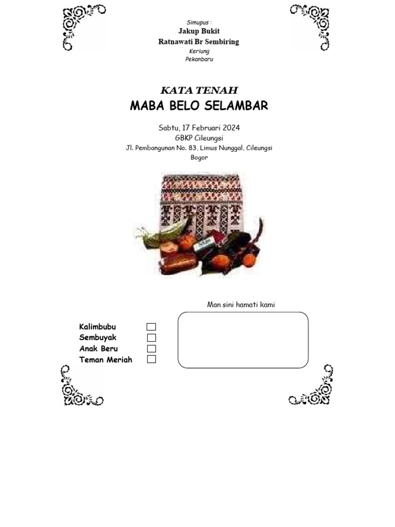 Undangan Maba Belo Selambar 2024 | PDF