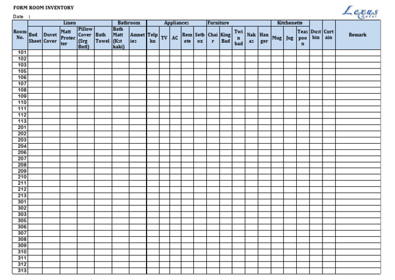 Room Inventory 2 | PDF