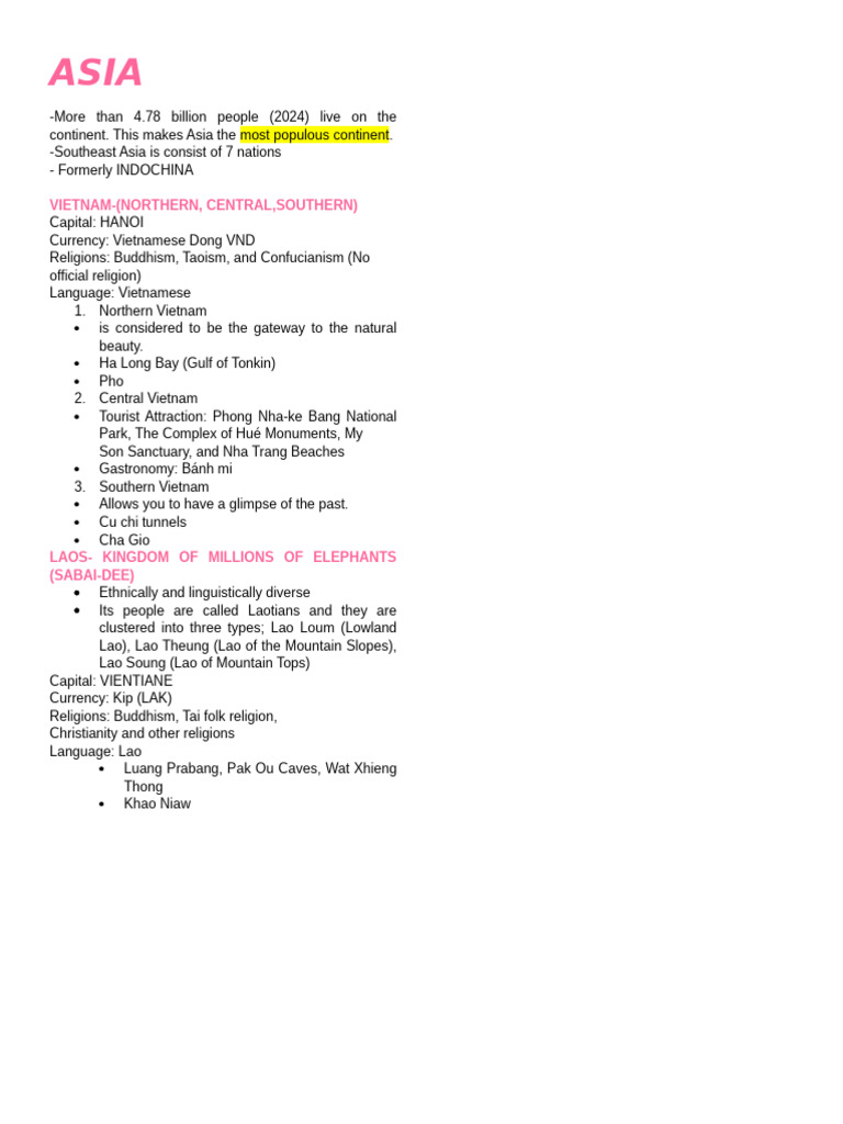 Overview of Vietnam and Laos | PDF