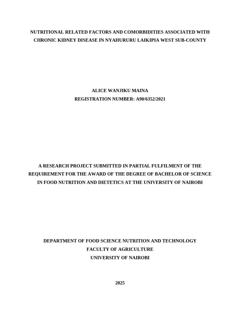 Nutritional Factors in Chronic Kidney Disease | PDF | Chronic Kidney ...