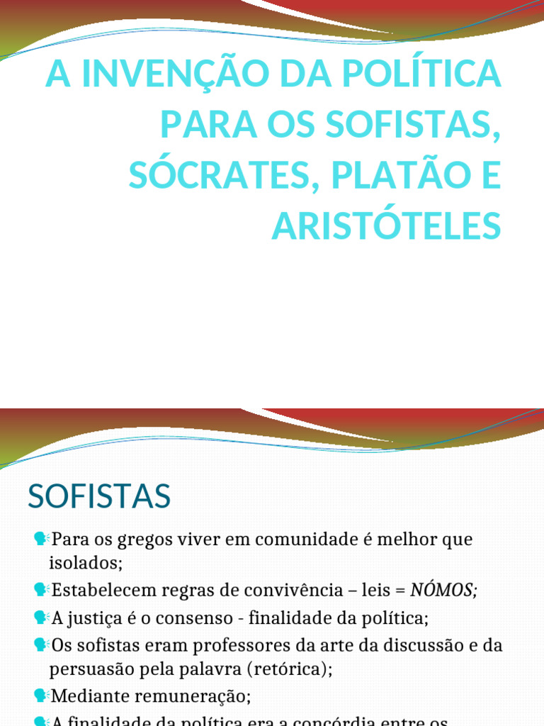 A Invenção Da Política para Os Sofistas | PDF