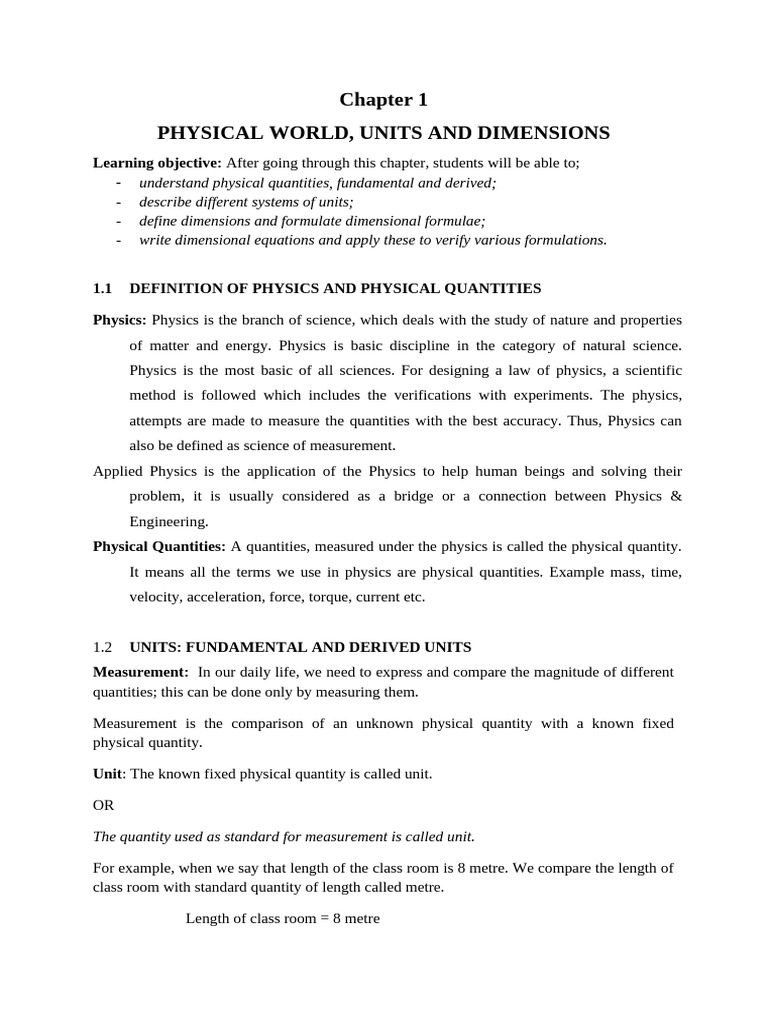 Understanding Physics: Units & Dimensions | PDF | Significant Figures ...