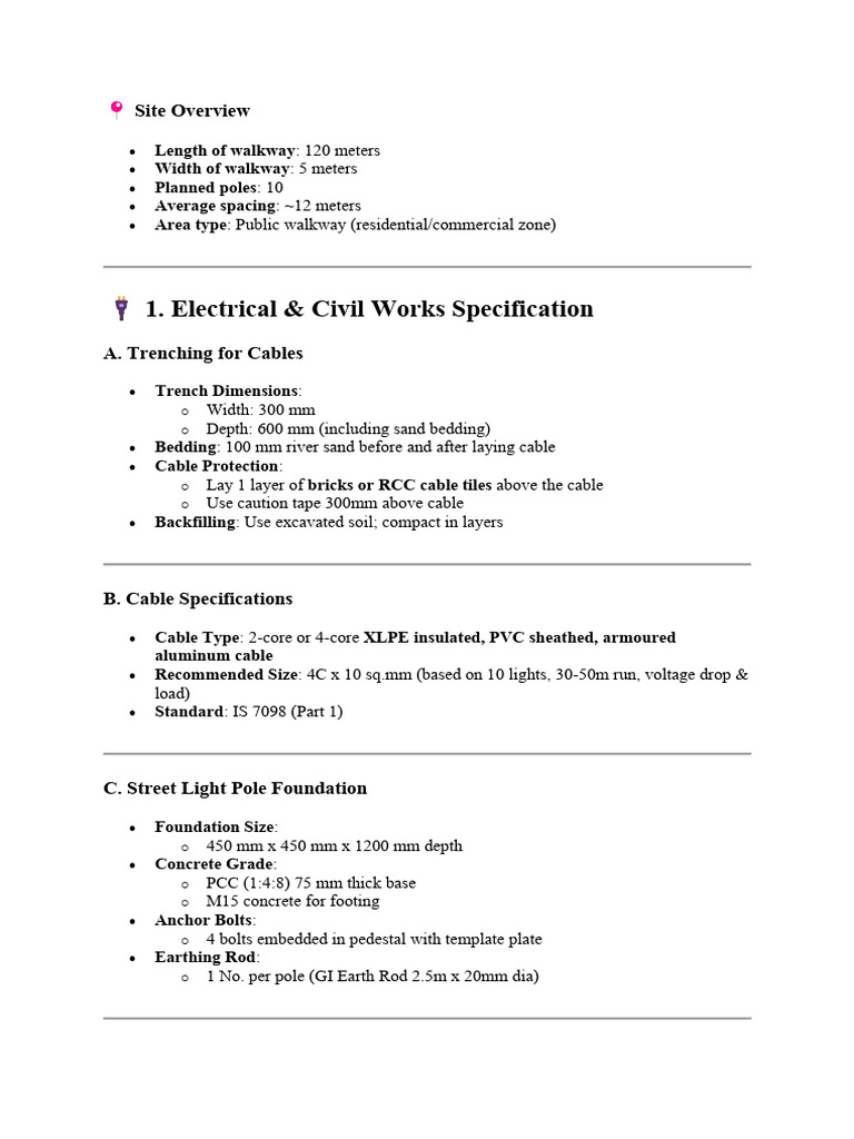 Street Light Installation Guidelines | PDF | Electrical Equipment ...