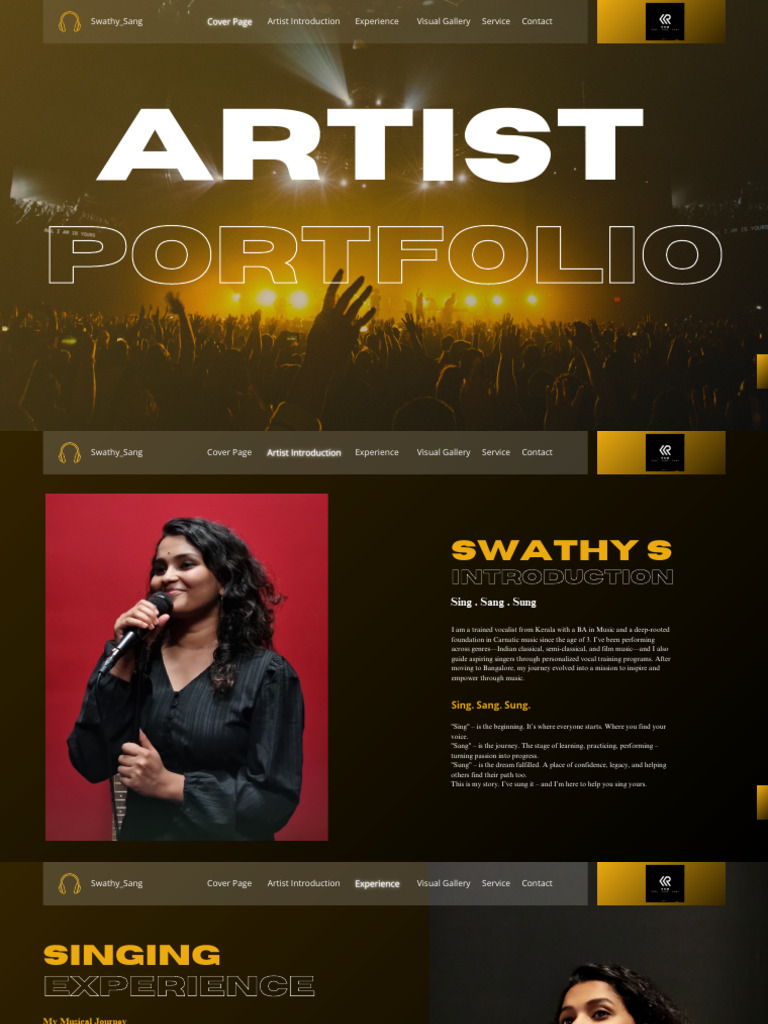 Artist Portfolio Swathy S | PDF | Singing | Performing Arts