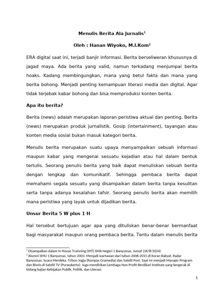 Cara Menyusun Berita yang Efektif | PDF