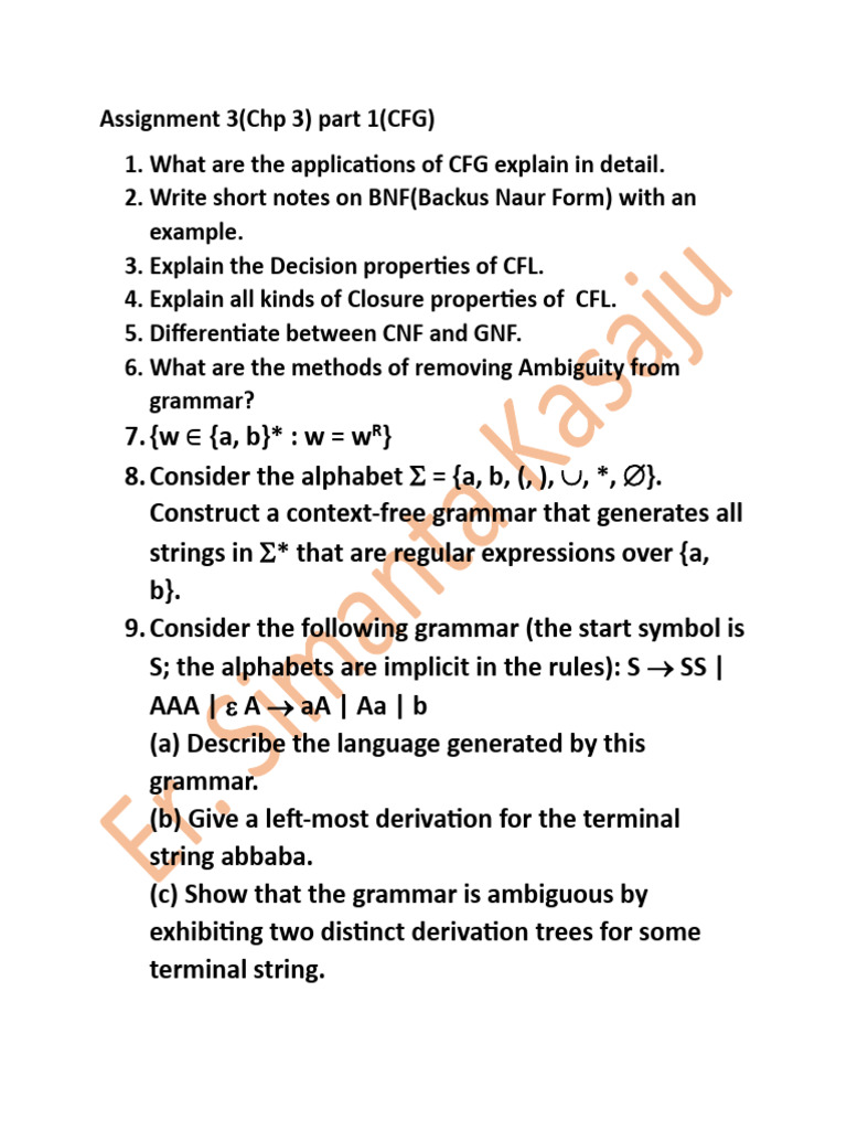 Context-Free Grammar Concepts and Applications | PDF | Language ...