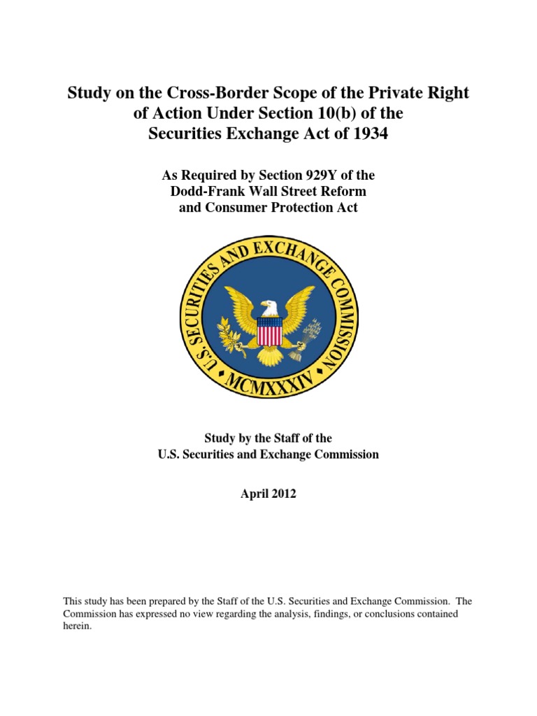 Study On The CrossBorder Scope of The Private Right of Action Under