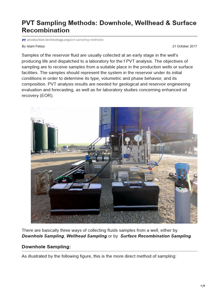 PVT Sampling Methods Explained | PDF | Petroleum Reservoir | Gases